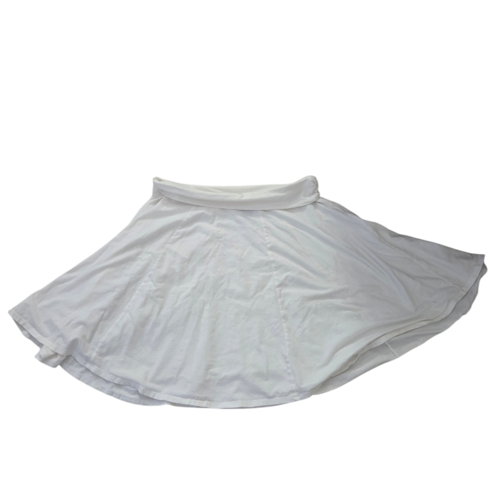 Ann Taylor white A-line basic skirt, L. EUC.